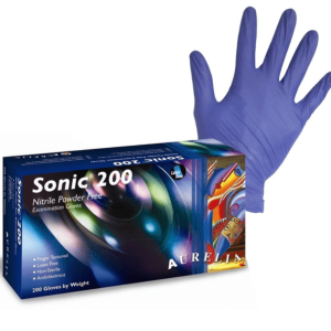 Aurelia SONIC 200 Powder Free Nitrile – 200 Gloves (SMALL / MEDIUM)