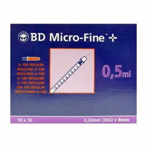 BD Micro-Fine 0.5ml Syringe 0.30mm (30G) x 8mm – Box of 100